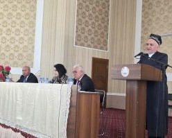 ИШТИРОК ВА СУХАНРОНИИ САИДМУКАРРАМ АБДУҚОДИРЗОДА- РАИСИ ШУРОИ УЛАМОИ МАРКАЗИ ИСЛОМИИ ҶУМҲУРИИТОҶИКИСТОН ДАР МУЛОҚОТ БО СОКИНОН ВА ФАЪОЛОНИ Н. МУЪМИНОБОДИ ВИЛОЯТИ ХАТЛОН